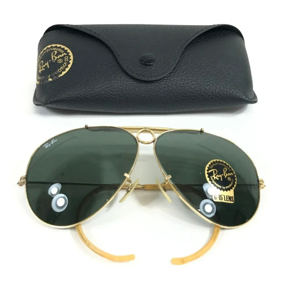 Vintage Ray-Ban Sunglasses B&L 1/10 12K GF Gold Shooter Outdoorsman G-15 Lenses
